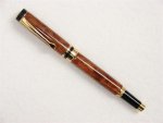 Flat Top Gold Fountain Pen with Bubinga (Medium).JPG