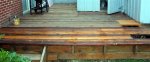 Deck building 29 -Closer look at refinished part of deck with one coat of stain -small.JPG