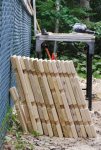 Log building kit new parts at camp 10 -Making a bunch of new parts from scrap spruce -small.JPG