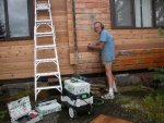 Frank using Festool Duplex LS 130 EQ linear sander to smooth wood before re-staining -small.JPG