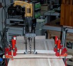 Woodworking bench 33 -drilling dog holes -take 2 -2.JPG