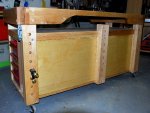 Woodworking bench 55 -The side of the bech where the legs have dog holes -small.JPG