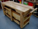 Woodworking bench 59 -Finished Bench -Vertical dog hole side -small.JPG