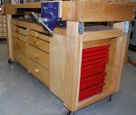 Woodworking bench 61 -Finished Bench -Veritas drawer end -small.JPG