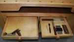 Woodworking bench 63 -Finished Bench -Two top drawers open -small.JPG