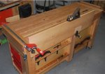 Woodworking bench 64 -First use of finished bench -small.JPG