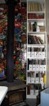 Shed tour 20 x -Stove and bookcase.JPG