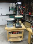 new set up drill press and spindle sander.JPG