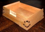 Music box 13 -Dowles used for corner joints now hidden by walnut dowels and box has been polishe.JPG