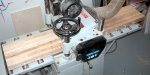 Woodworking bench 08 -running half the bench top through the planer -small.JPG