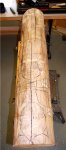 Totem carving 05 -Parts of the two selected patterns drawn onto the log -small.JPG