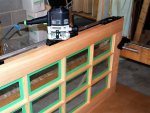 French doors for cabin 05 -Using Carey router  jig to cut hinge mortises (4 per door) -small.JPG