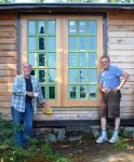 French doors for cabin 35 -Jeff and Frank in front of the installed doors -1 -small.JPG