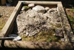 Porch and ramp for cabin 30 -Filling the crib with rocks and clay -small.JPG