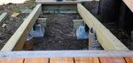 Porch and ramp for cabin 40 -Ramp beams installed -View from porch -small.JPG