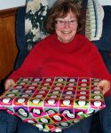 Prairie Lamp 42 -Margaret opening the lampshade gift Christmas morning -1 -small.JPG