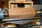 001 walnut blank in lathe.JPG